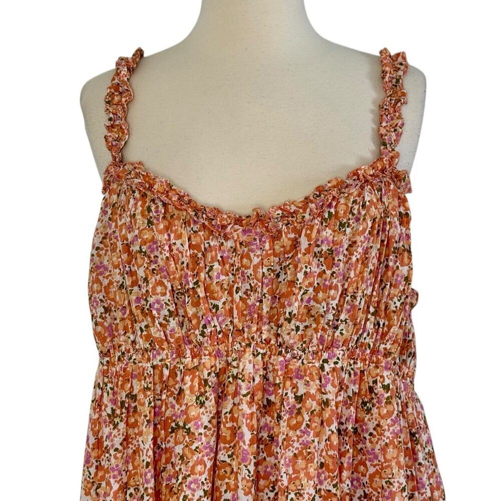 ANTHROPOLOGIE Babydoll Sweetheart Maxi Dress Floral Eyelet Cut Out Hem Sz XL NEW - Picture 6 of 12